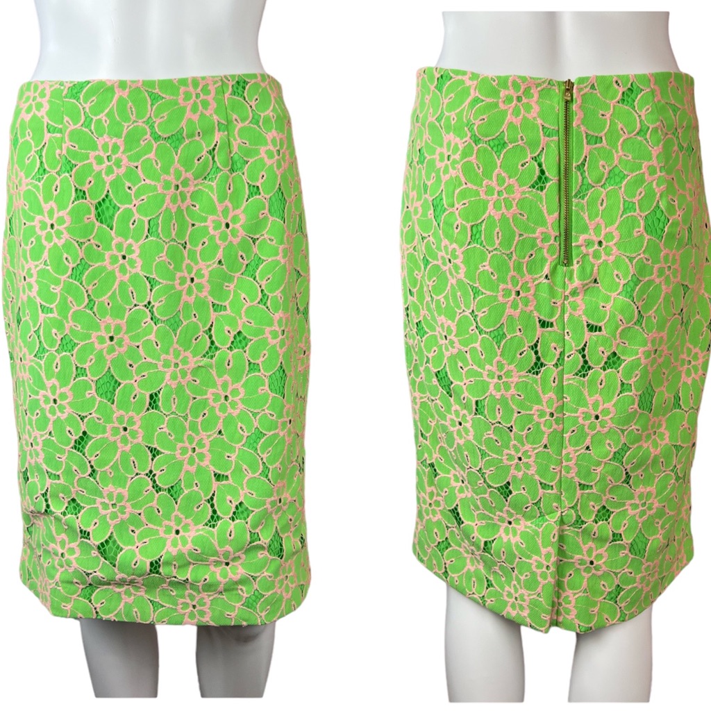 Lilly Pulitzer Hyacinth Green Floral Skirt